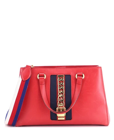 Pre-Owned Gucci Large Sylvie Top Handle Tote Leather