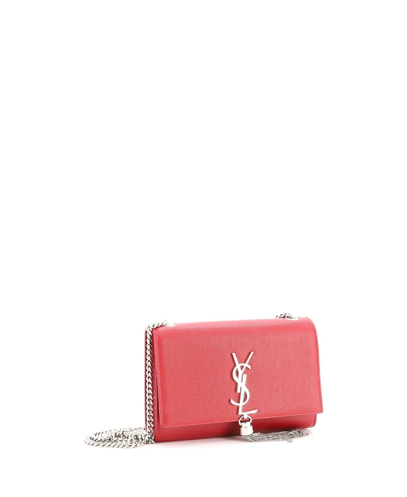 Pre-Owned Saint Laurent Small Classic Monogram Tassel Crossbody Bag Grainy Leather