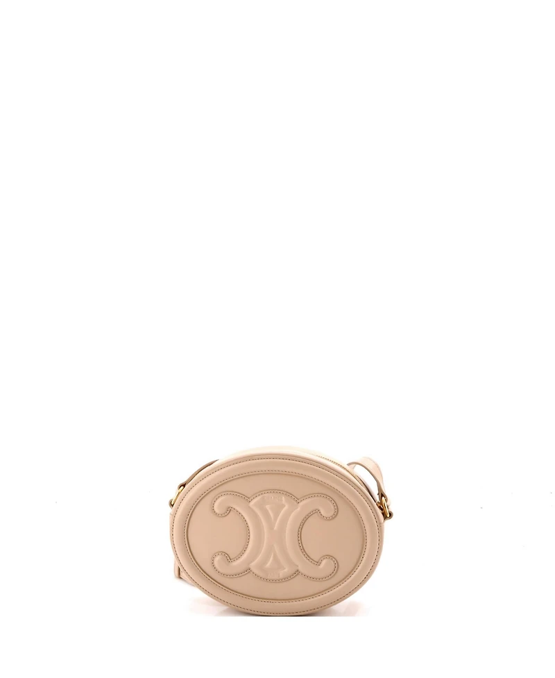 Pre-Owned Celine Triomphe Oval Crossbody Bag Leather