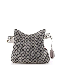 Pre-Owned Gucci Medium Heritage Web Hobo Gg Canvas