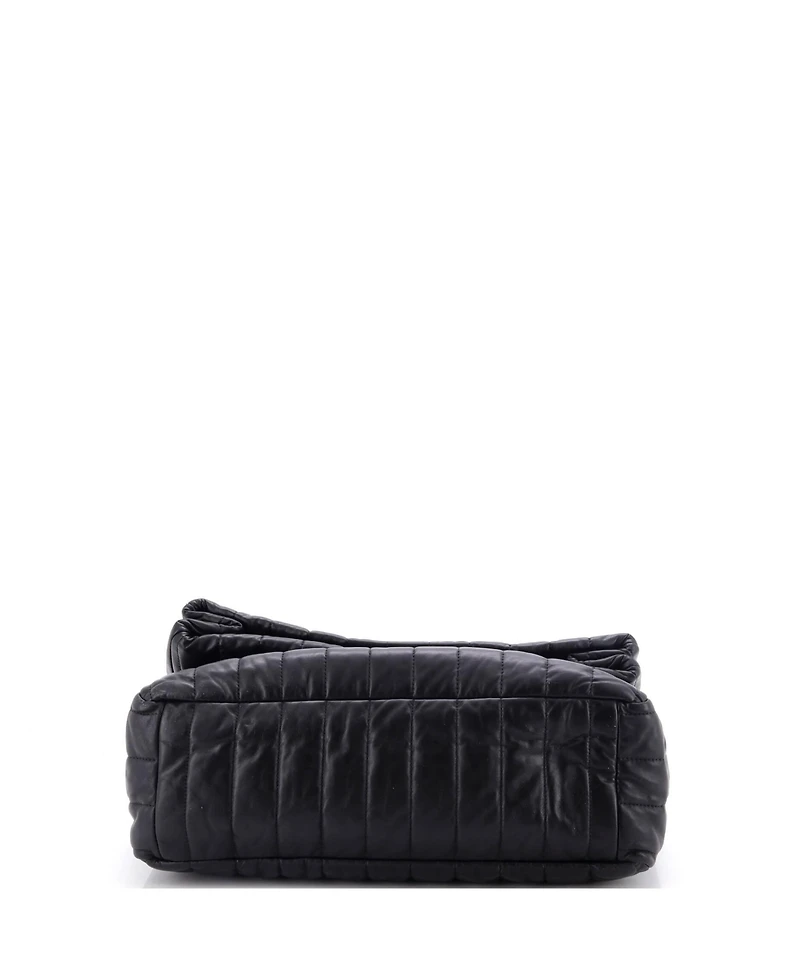 Pre-Owned Balenciaga Medium Monaco Chain Flap Shoulder Bag Quilted Leather