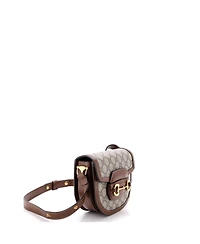 Pre-Owned Gucci Mini Horsebit 1955 Rounded Shoulder Bag Gg Coated Canvas and Leather