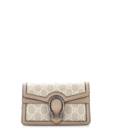 Pre-Owned Gucci Super Mini Dionysus Bag Gg Coated Canvas with Leather