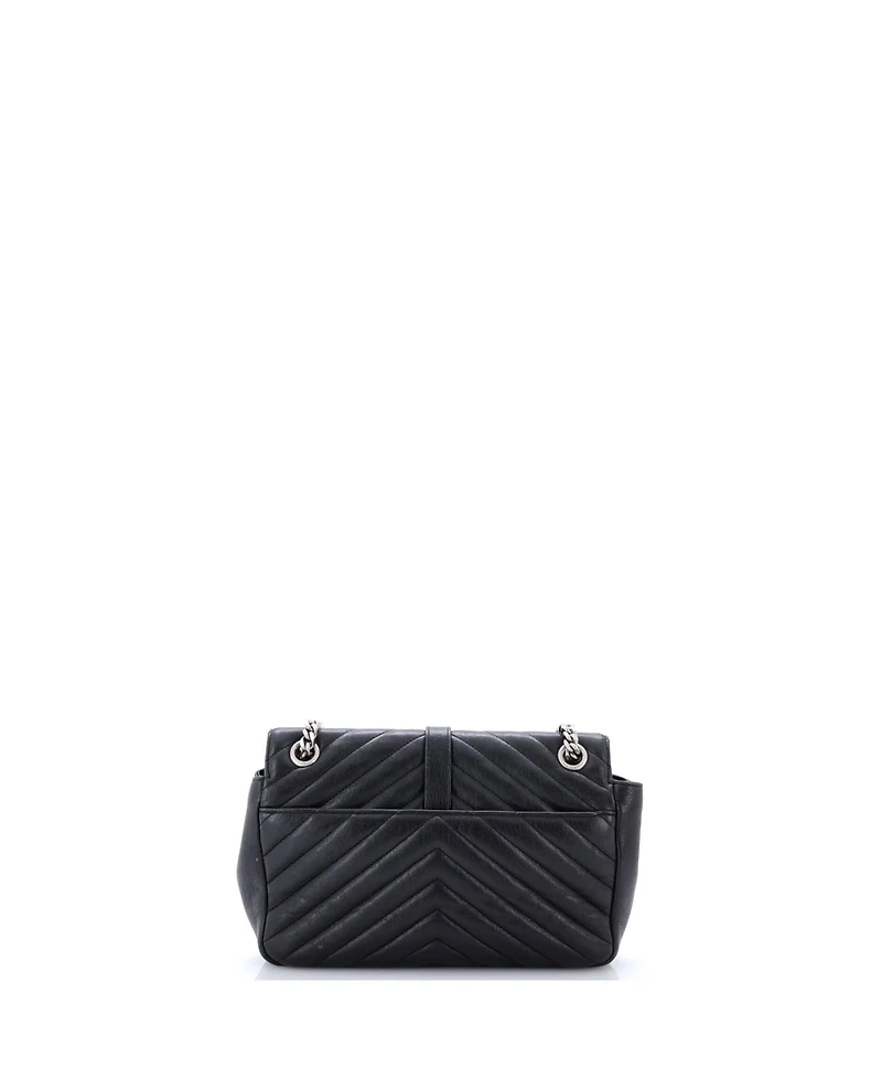 Pre-Owned Saint Laurent Medium Classic Monogram Slouchy Envelope Satchel Matelasse Chevron Leather