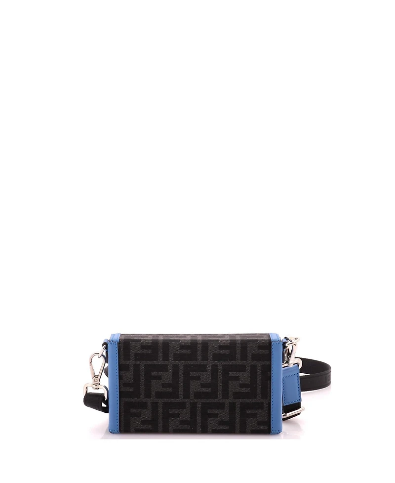 Pre-Owned Fendi Baguette Soft Trunk Phone Pouch Zucca Canvas and Leather