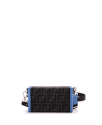 Pre-Owned Fendi Baguette Soft Trunk Phone Pouch Zucca Canvas and Leather