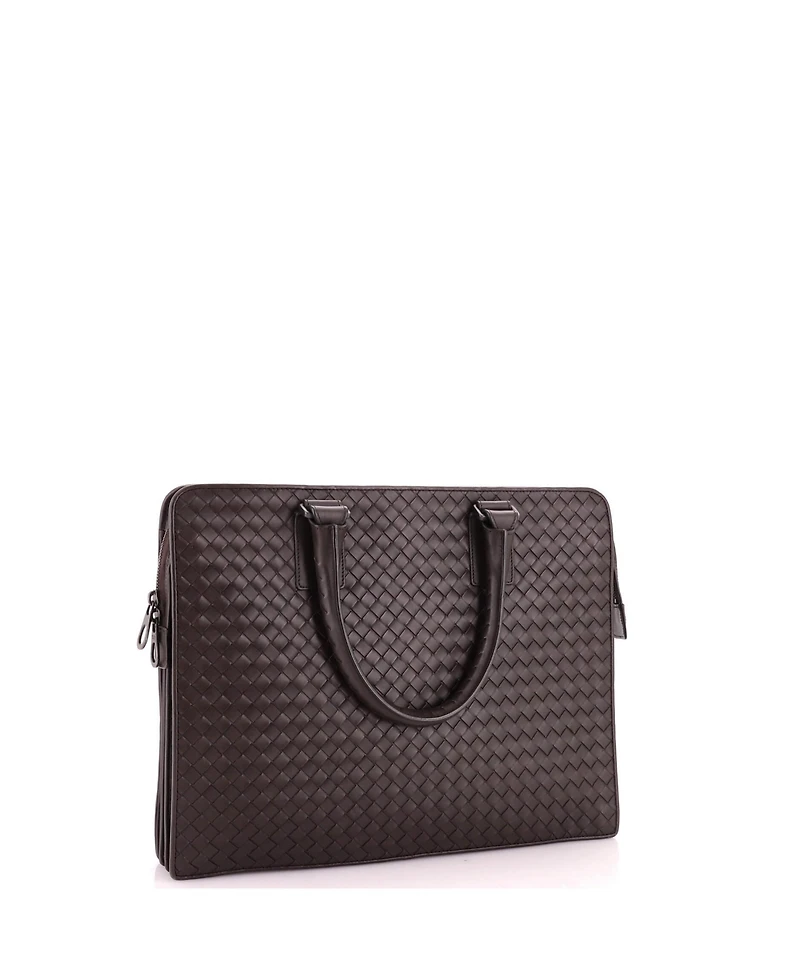 Pre-Owned Bottega Veneta Large Top Zip Briefcase Intrecciato Nappa