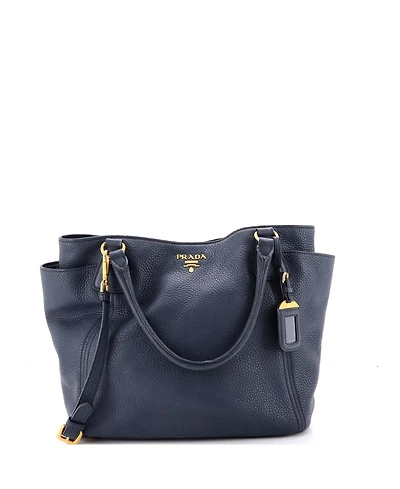 Pre-Owned Prada Large Side Pocket Convertible Tote Vitello Daino