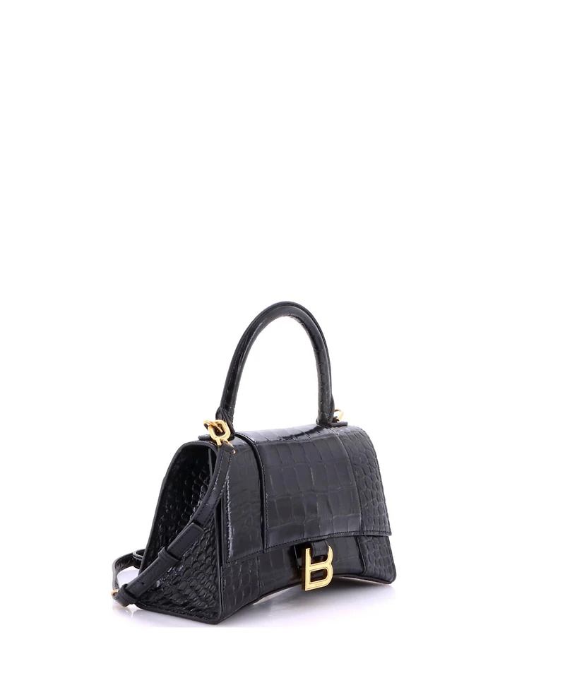 Pre-Owned Balenciaga Hourglass Top Handle Bag Embossed Leather