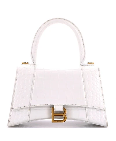 Pre-Owned Balenciaga Small Hourglass Top Handle Bag Embossed Leather