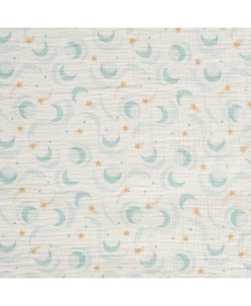 Lambs & Ivy Signature 100% Organic Cotton Muslin Celestial Fitted Crib Sheet