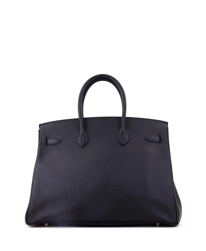 Pre-Owned Hermes Birkin 35 Handbag Black Epsom with Gold Hardware