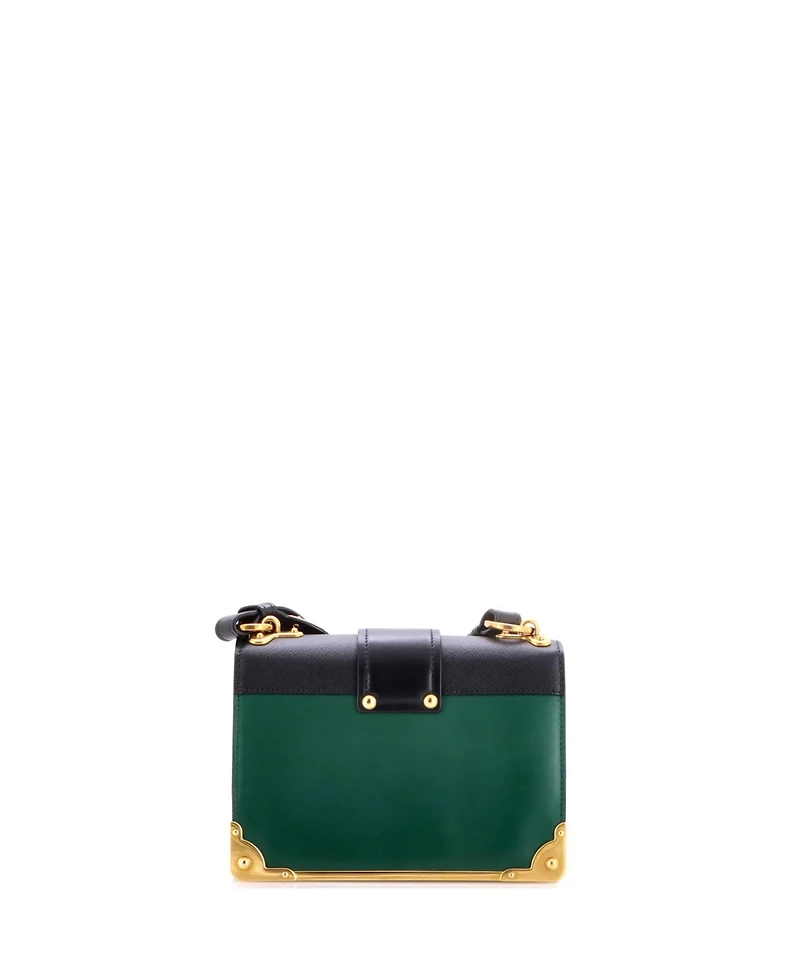 Pre-Owned Prada Small Cahier Crossbody Bag Leather and Saffiano Leather