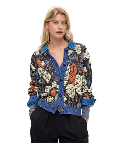 Desigual Women's Jacquard jumper with shirt collar
