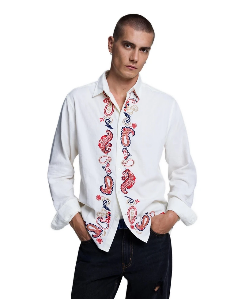 Desigual Men's Embroidered Shirt