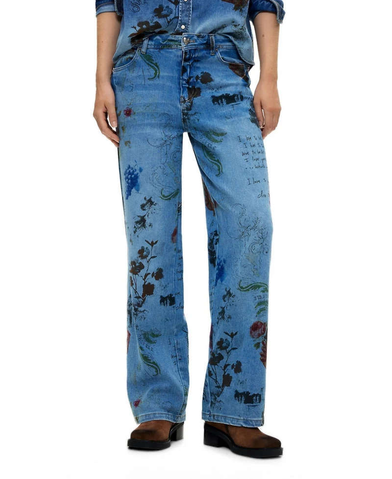 Desigual Women's Printed Straight Jeans
