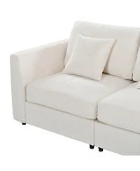 Streamdale Furniture 5-Seater Curved Modular Chenille Sectional Sofa with 4 Pillows