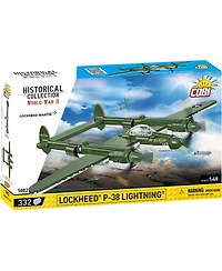Cobi Wwii Lockheed P-38 Lightning Plane Historical Collection 1:48 Scale Rotating Propellers 332-Piece Building Set, Ages 7+