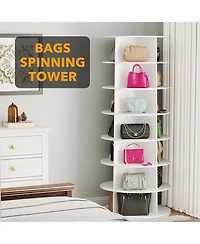 SpaceAid 7 Tier Rotating Shoe Rack Tower, 360degree(s) Spinning Shoe Organizer Carousel for Closet Storage, Vertical Shoe Display Rack
