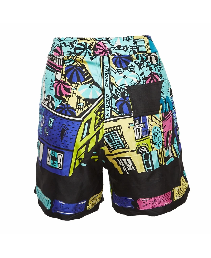 Pre-Owned Emilio Pucci Women's Printed Silk Mid-Rise Shorts, 7" Inseam