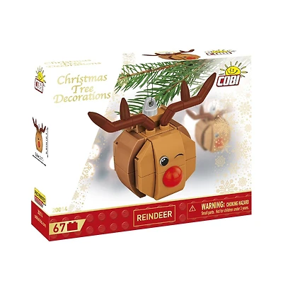 Cobi Red-Nosed Reindeer Christmas Tree Decoration 67-Piece Ornament, Ages 5+