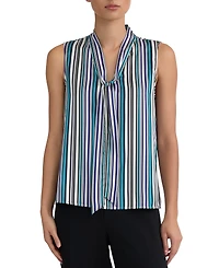 Kasper Women's Printed Tie-Neck Sleeveless Blouse