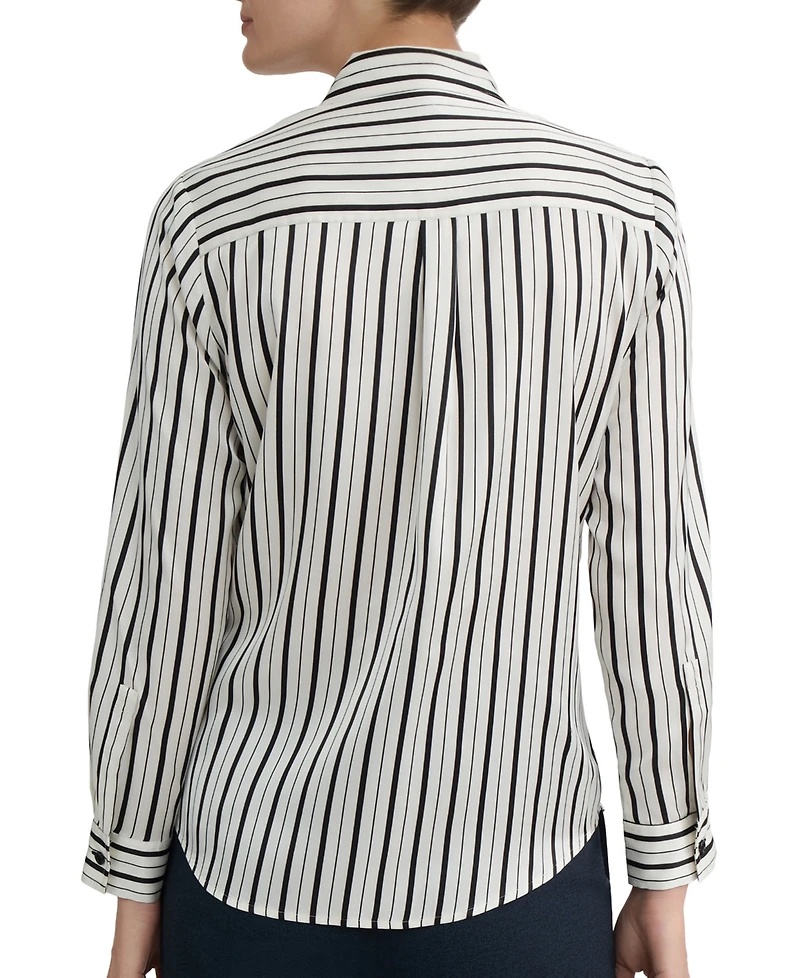 Kasper Women's Collared Button-Front Long-Sleeve Blouse