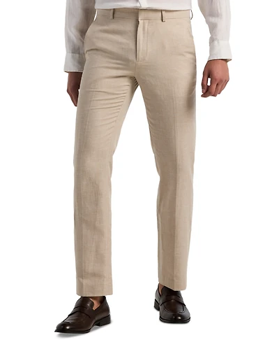 Perry Ellis Men's Classic-Fit Linen Blend Herringbone Pants