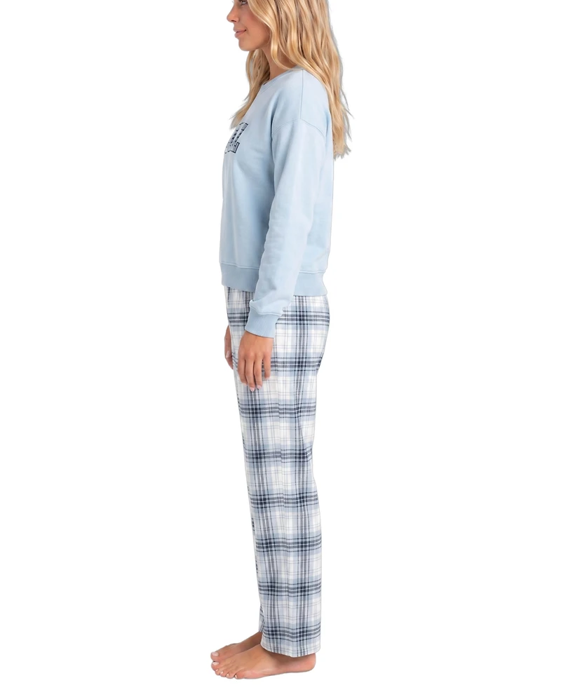 Roudelain Women's Plaid Flannel Top and Pants Pajama Set