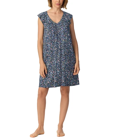 Ellen Tracy Women's Flutter-Raglan V-Neckline Floral-Print Chemise