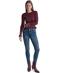 Bcbg Women's Long Sleeve Crewneck Ribbed Knit Sweater