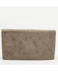 Pre-Owned Fendi Women's Logo Suede and Plexiglass Clutch Bag