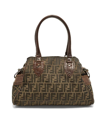 Pre-Owned Fendi Zucca Canvas and Leather Chef De Jour Satchel