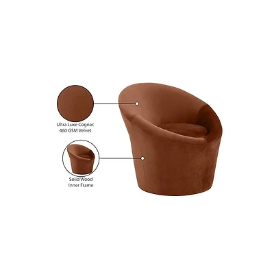 Meridian Furniture Tristan Cognac Velvet Accent Chair