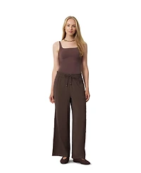 Cable & Gauge Women's High-Rise Wide-Leg Drawstring Pants