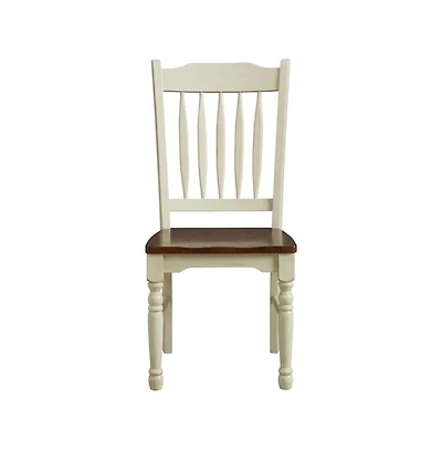 Starlight Canyon Home Merlot-Buttermilk Slatback Dining Chair Set(2) with Solid Rubberwood Construction