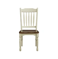 Starlight Canyon Home Merlot-Buttermilk Slatback Dining Chair Set(2) with Solid Rubberwood Construction