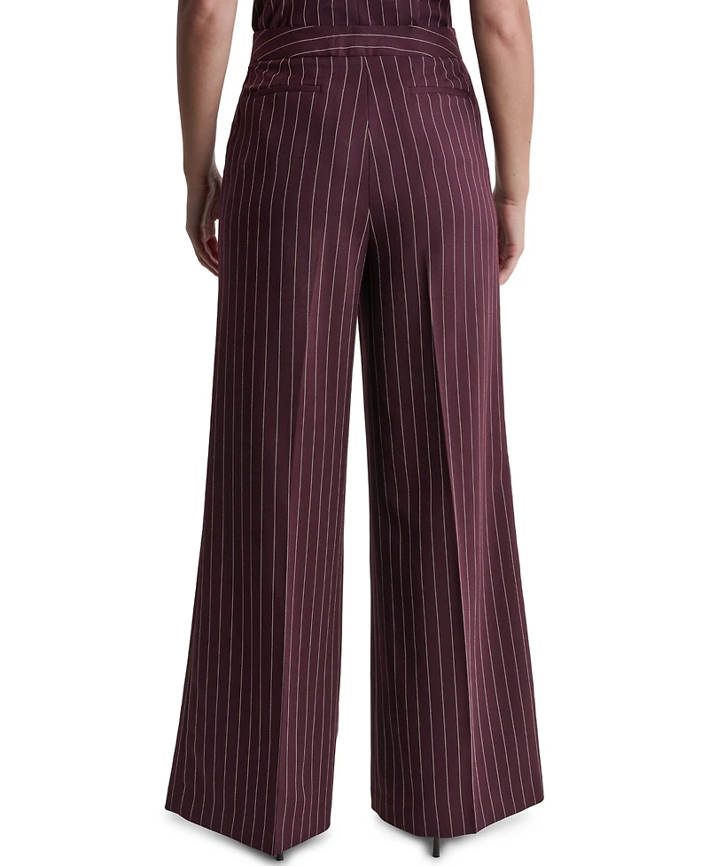 Bcbg Women's High-Rise Wide-Leg Pinstripe Pants