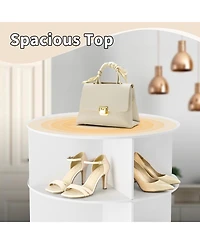 Slickblue 7-Tier Revolving Shoe Storage Rack with Wood-Plastic Composite Frame