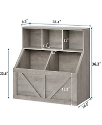 Kids Toy Storage Organizer, Kids Bookshelf and Toy Storage, Toddlers Bookshelf Toy Organizer for Kids Rooms Playroom Bedroom Nursery Daycare