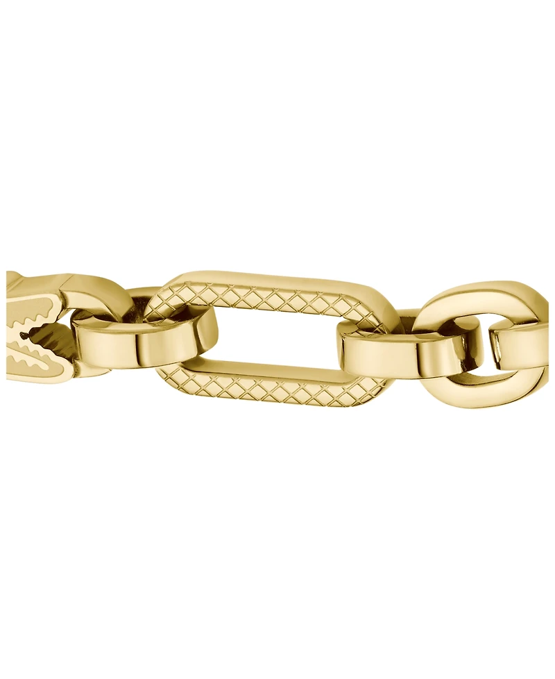 Lacoste Men's Arthor Gold-Tone Stainless Steel Crocodile Bracelet