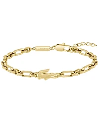 Lacoste Men's Arthor Gold-Tone Stainless Steel Crocodile Bracelet