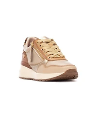 Xti Women's Leather Wedge Lace-Up Carmela Collection Sneakers
