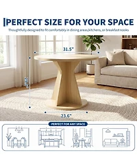 Gaomon 31.5 Inch Round Dining Table For 4 Persons, Kitchen Table, 1.18 Thick Tabletop, Modern Styling