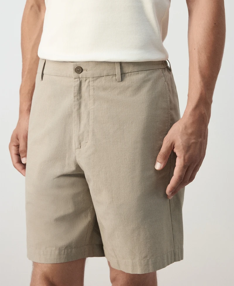 Mango Men's Slim-Fit Micro-Check Bermuda Shorts, 8.54" Inseam