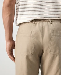 Mango Men's New Now Relaxed-Fit Cotton-Linen Blend Trousers