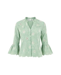 Yumi Women's 100% Cotton 3/4 Sleeve Shirt