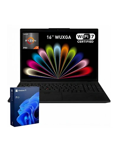 Lenovo ThinkPad L16 16" Fhd+ Touch Business Laptop, Amd Ryzen 7 Pro 250, Amd Radeon Graphics, 64GB DDR5, 2TB Ssd, Wi-Fi 7, Win11 Pro, Black