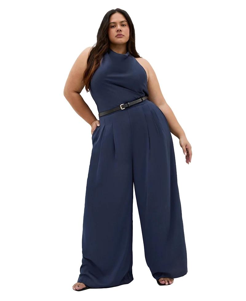 City Chic Women's Clara Halter Wide Leg Jumpsuit