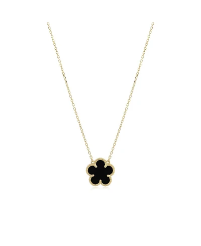 The Lovery Onyx Single Spring Flower Necklace 14K Gold-Plated Sterling Silver
